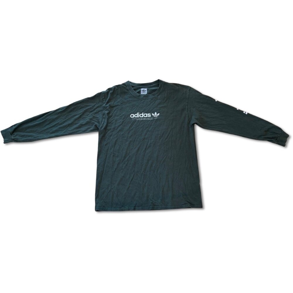 adidas Three Stripe LS Tee | Men’s M | Green White